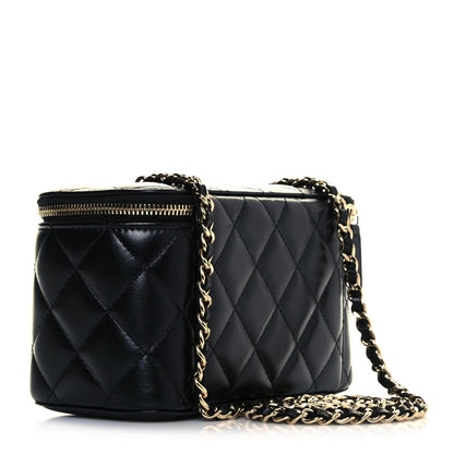 Chanel Lambskin Quilted Small Vanity Case With Chain Black 3 of 10