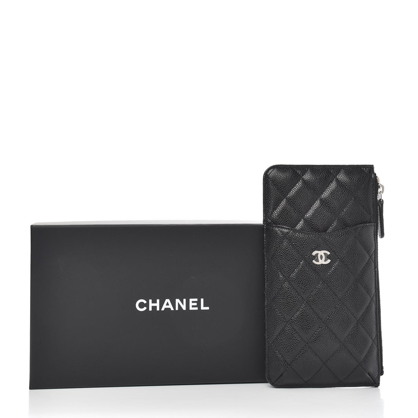 Caviar Quilted Classic iPhone Pouch Black