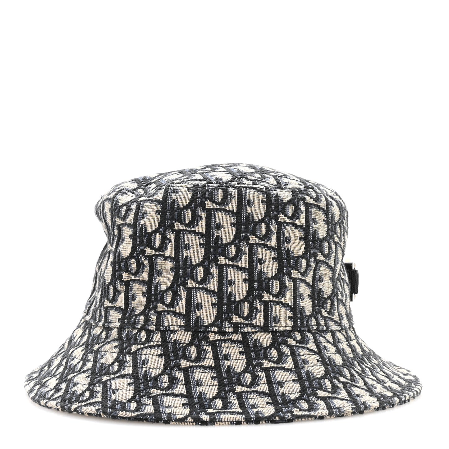Jacquard Oblique Buckle Bucket Hat 60 Navy Blue Beige