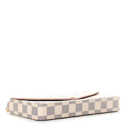 Louis Vuitton Damier Azur Pochette Felicie Chain Wallet Rose Ballerine 4 of 5