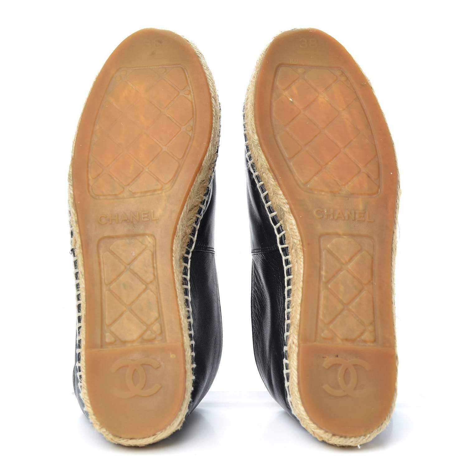 Chanel Lambskin CC Espadrilles 38 Black 6 of 11