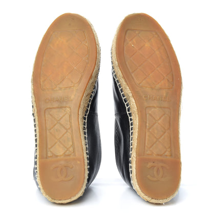Chanel Lambskin CC Espadrilles 38 Black 6 of 11