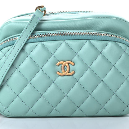 Chanel Calfskin Quilted Day Trips Camera Case Turquoise 9 of 11