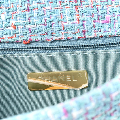 Chanel Tweed Quilted Medium Chanel 19 Flap Blue Multicolor 6 of 11
