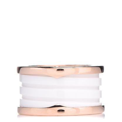 Bulgari 18K Rose Gold White Ceramic B.Zero1 Four-Band Ring 54 6.75 1 of 6