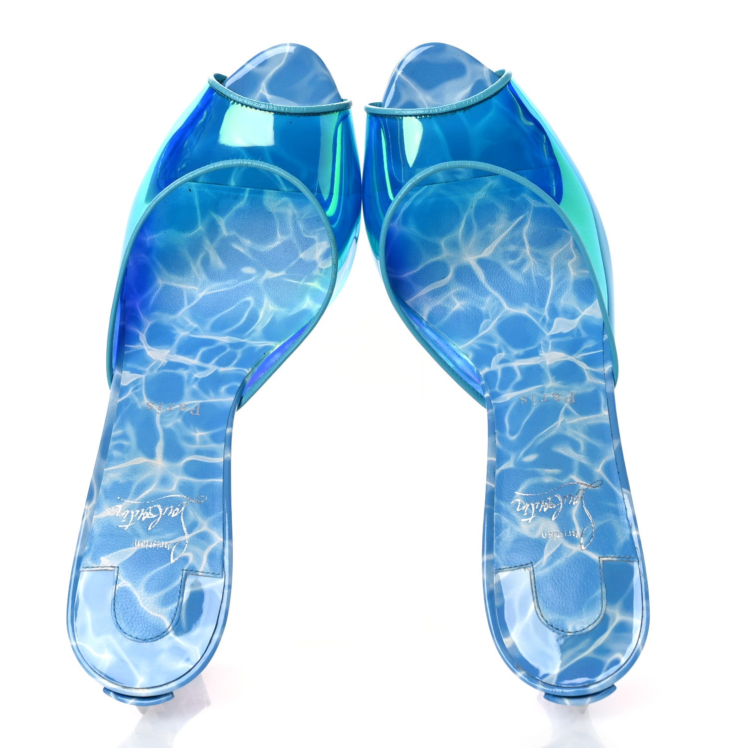 Christian Louboutin Patent Splash Mecondorik 85 Pumps 41 Blue 2 of 11