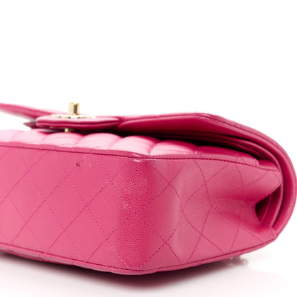 Chanel Caviar Quilted Small Double Flap Fuchsia 11 of 13