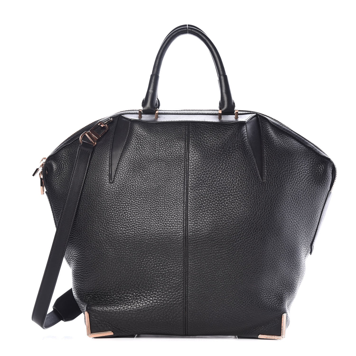 Alexander Wang Pebbled Calfskin Large Emile Soft Black Rose Gold Hardware 1 of 16