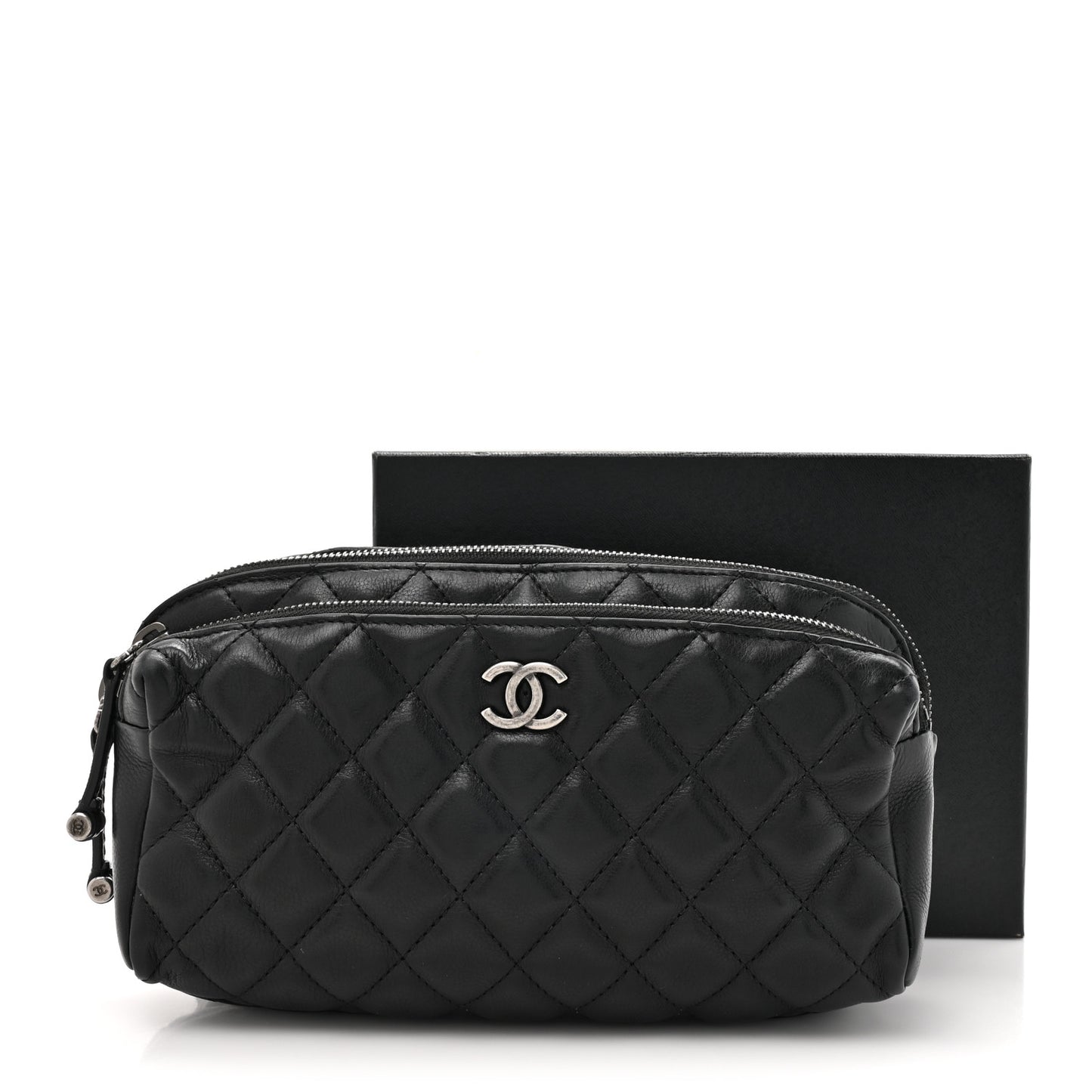Calfskin Quilted Waist Bag Black
