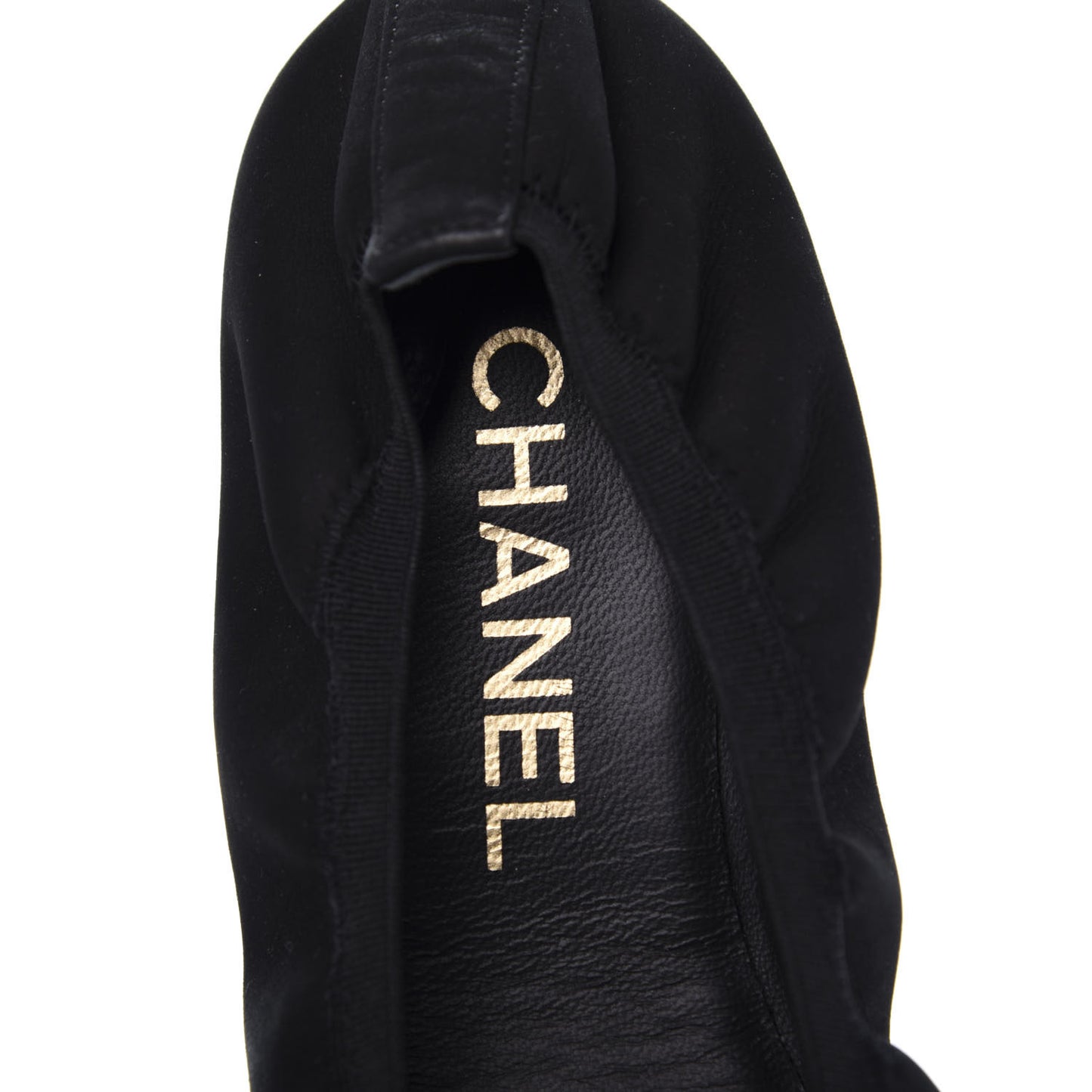 Fabric CC Elastic Cap Toe Ballerina Flats 38 Black Silver