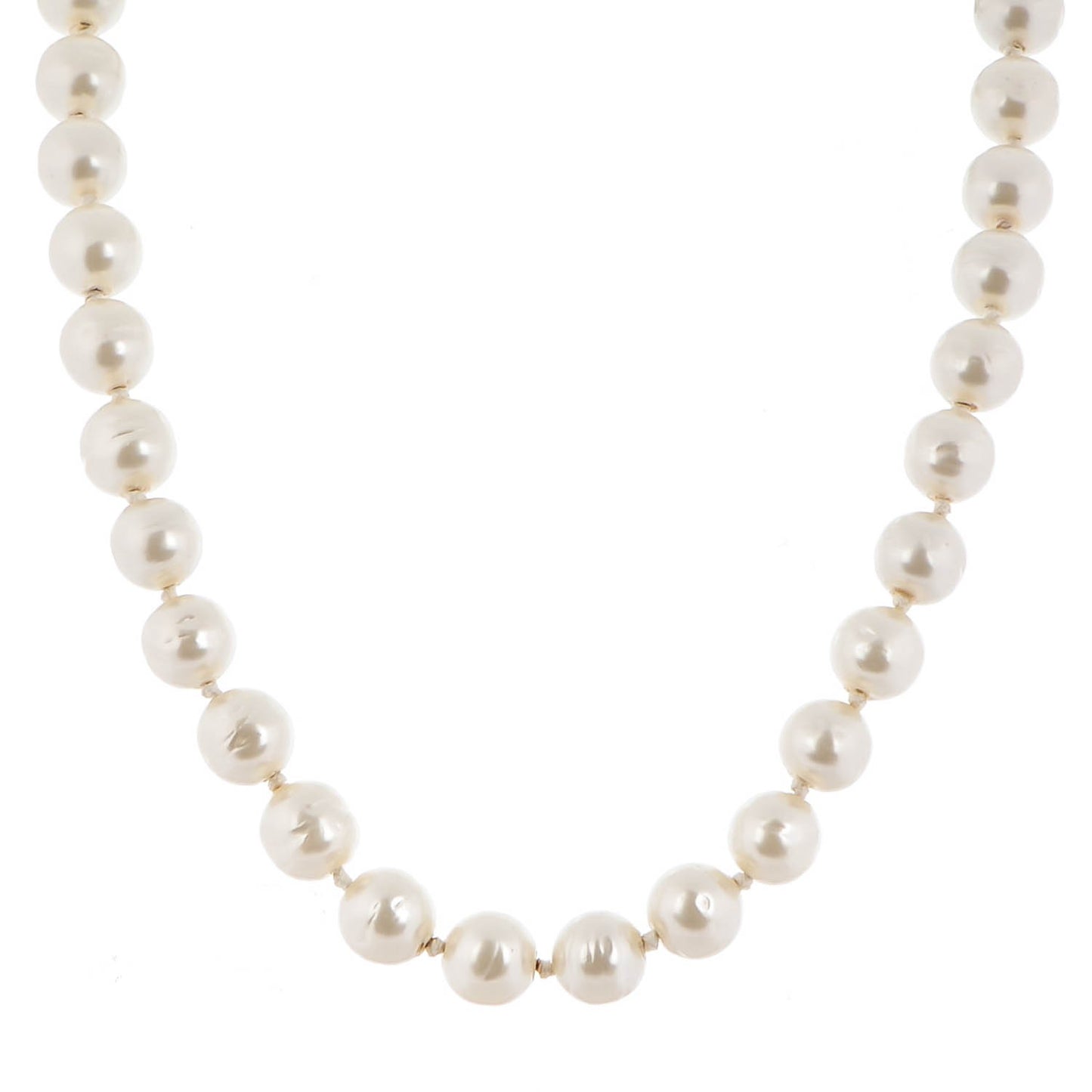 Baroque Pearl Short Necklace Silver Blue