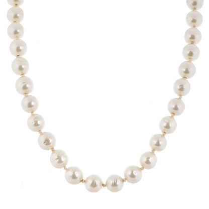 Chanel Baroque Pearl Short Necklace Silver Blue 1 of 5