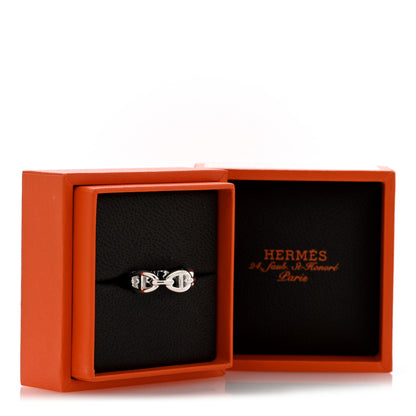 Hermes Sterling Silver PM Chaine d'Ancre Enchainee Band Ring 53 6.5 9 of 9
