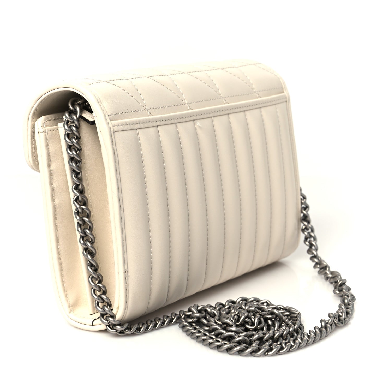 Calfskin Matelasse Aria GG Marmont Chain Wallet Mystic White