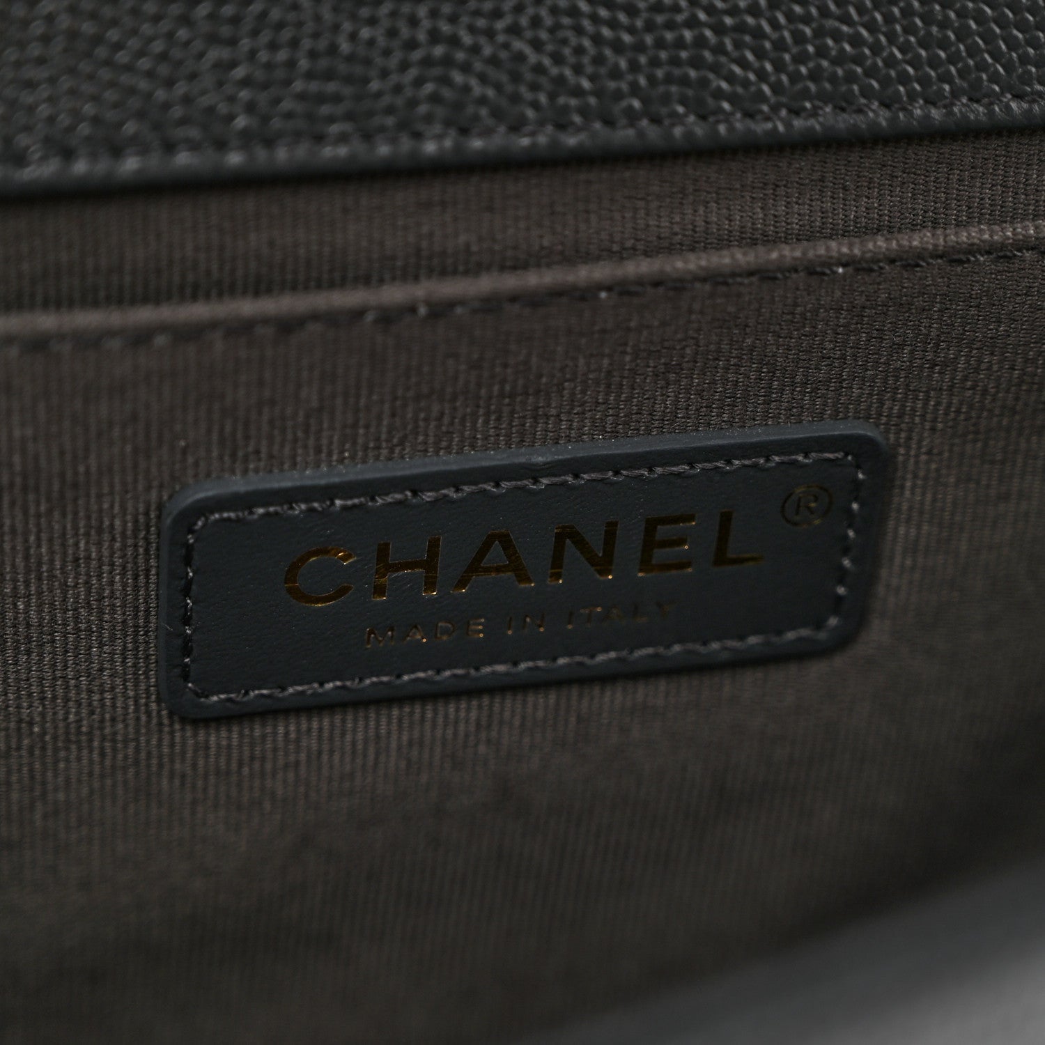 Chanel Caviar Chevron Quilted Medium Boy Flap Dark Grey 6 of 10