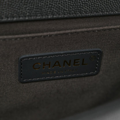 Chanel Caviar Chevron Quilted Medium Boy Flap Dark Grey 6 of 10