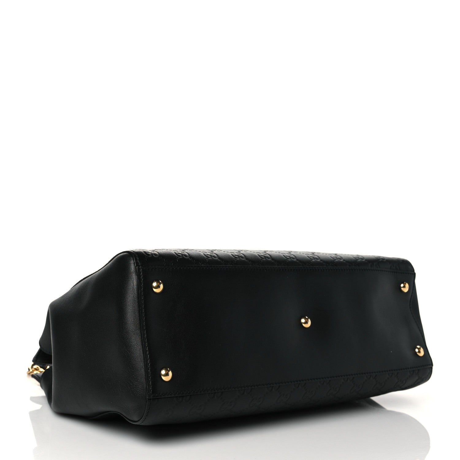 Gucci Guccissima Signature Large Shoulder Tote Bag Black 3 of 10