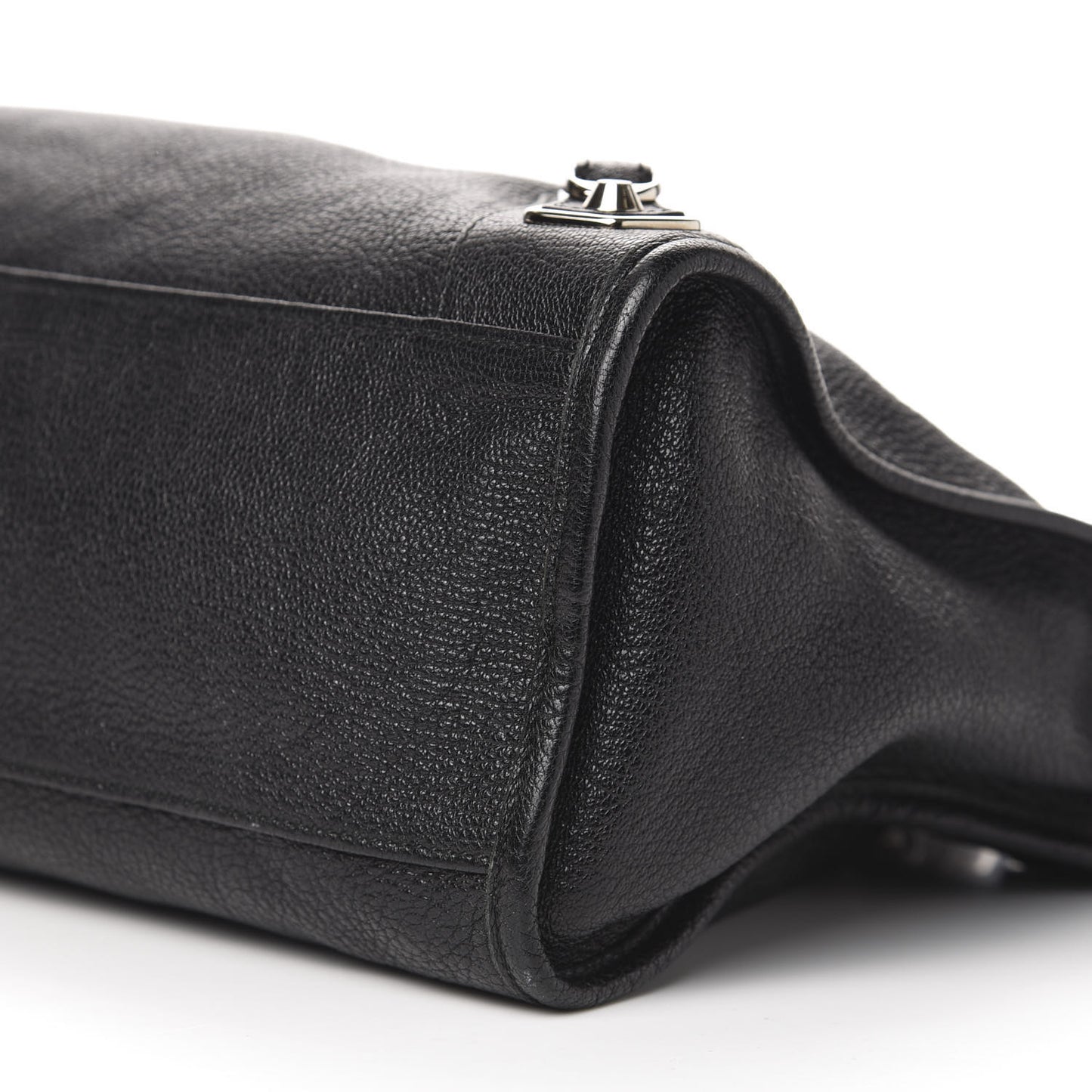 Chevre Silver Metallic Edge Hardware City Black