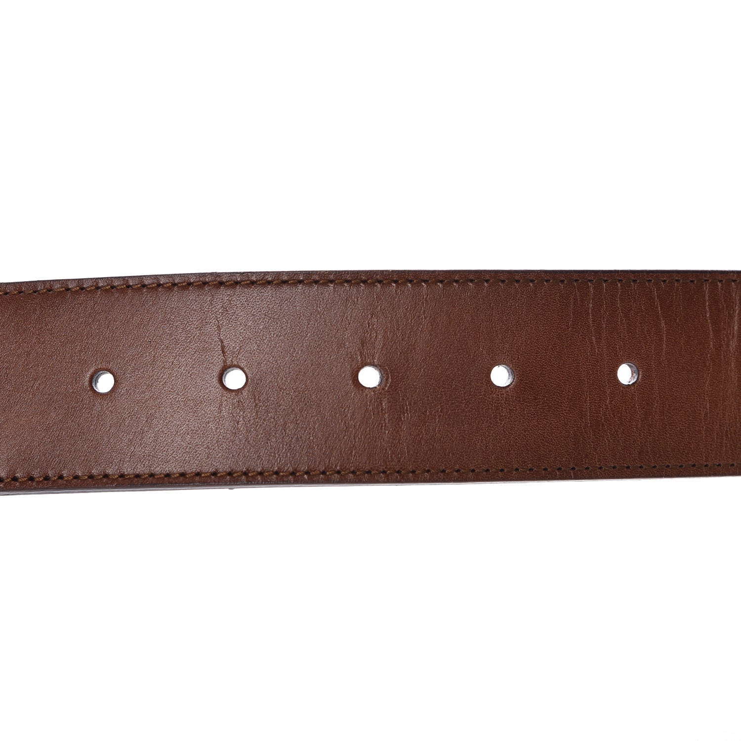 Gucci Nylon Calfskin Double G Web 40mm Belt 85 34 Green Red Cuir 6 of 11