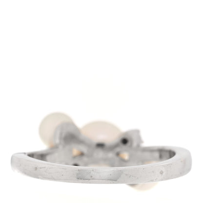 Mikimoto 18K White Gold Diamond Akoya Cultured Pearl Bubbles Ring 49 4.75 3 of 4