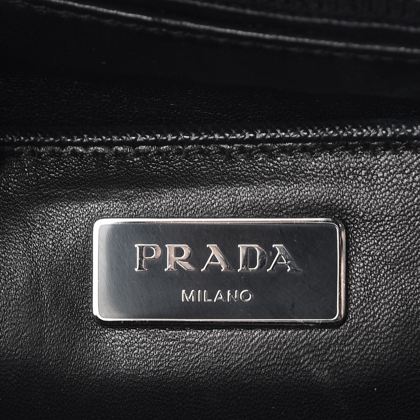 Saffiano Studded Pyramid Bag Black White