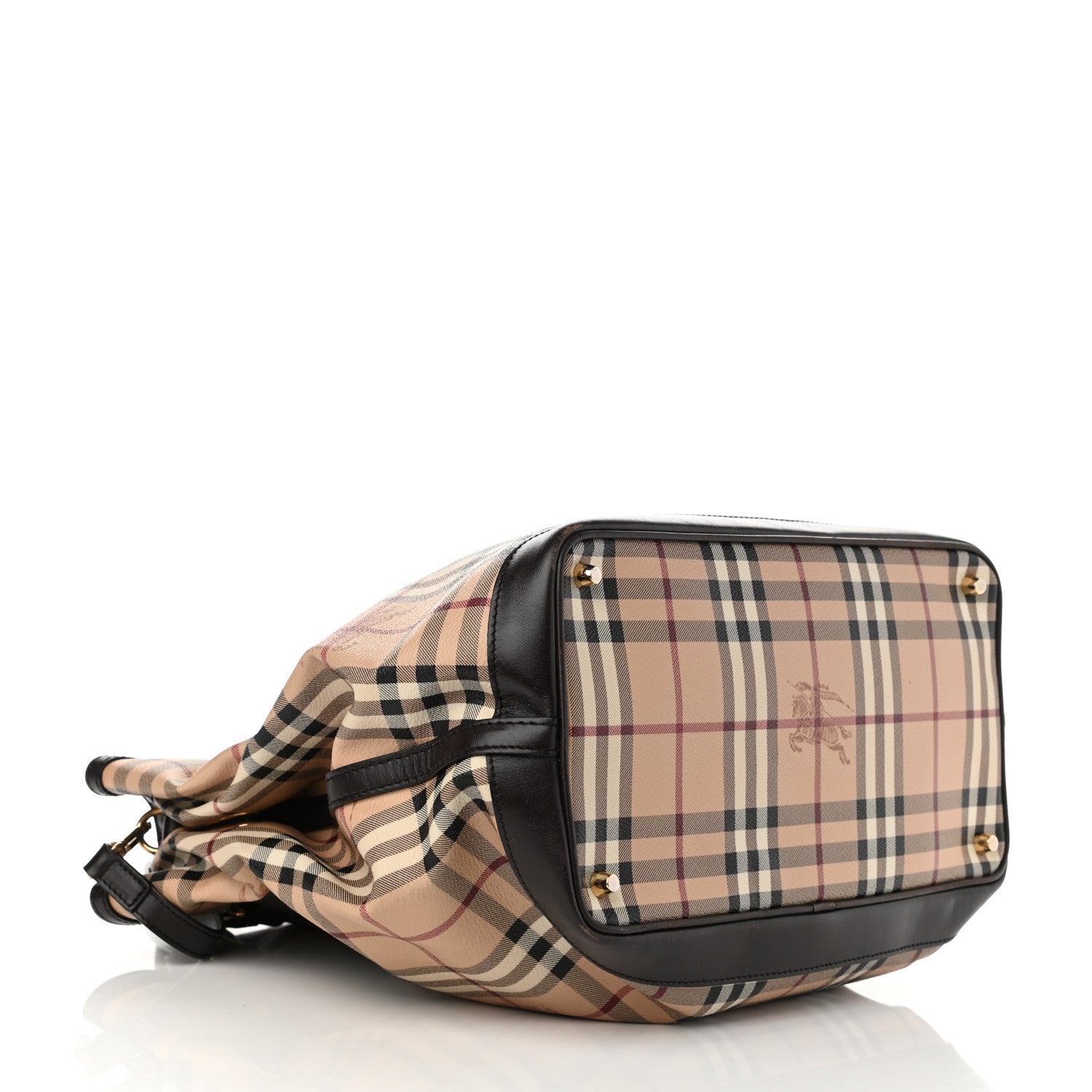 Burberry Haymarket Check Medium Golderton Tote Chocolate 4 of 14