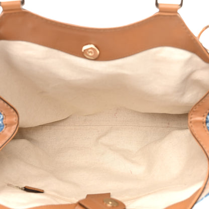 Gucci Denim Monogram Medium Sukey Tote Blue 5 of 14