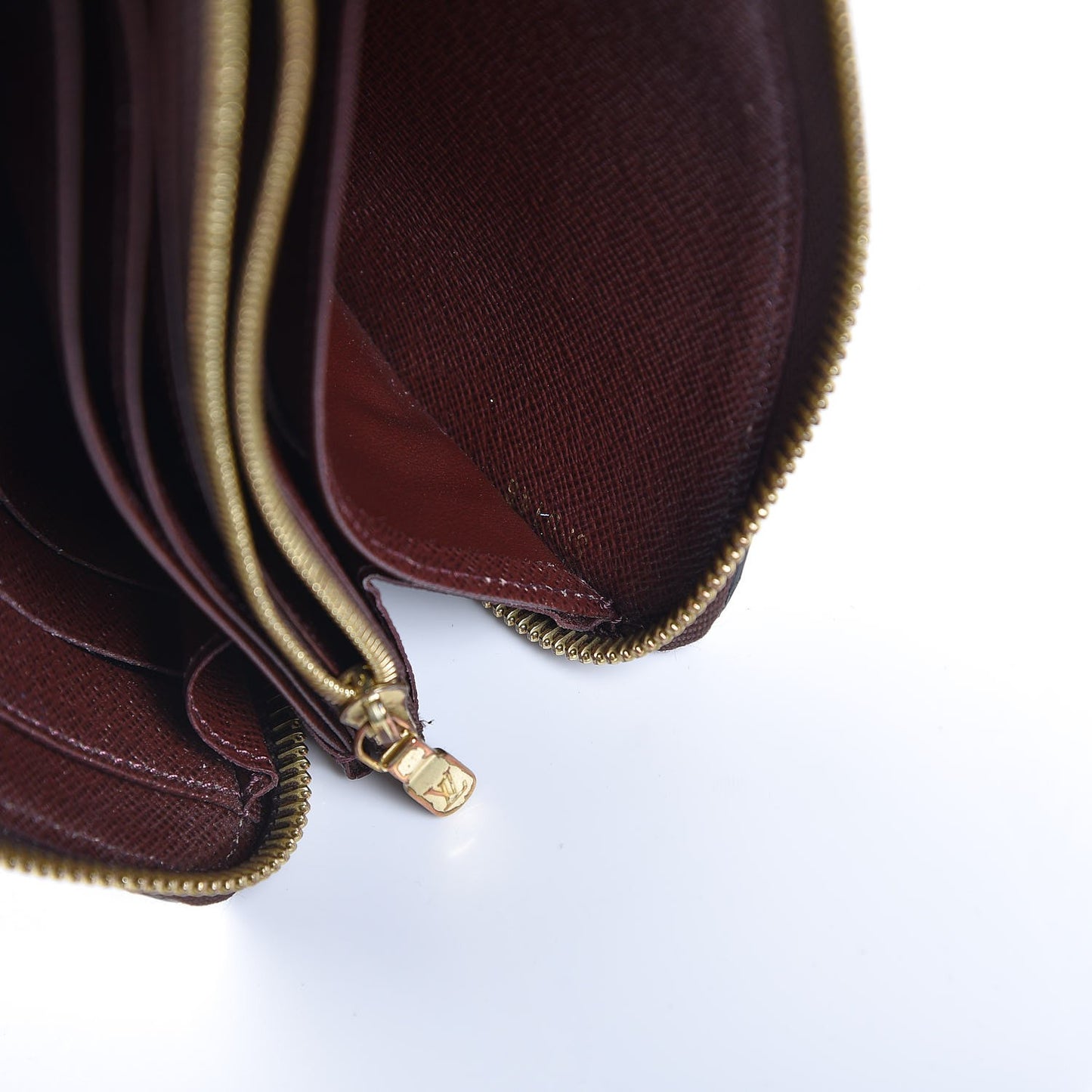 Calfskin Monogram Gamma Zippy Wallet White Chocolate