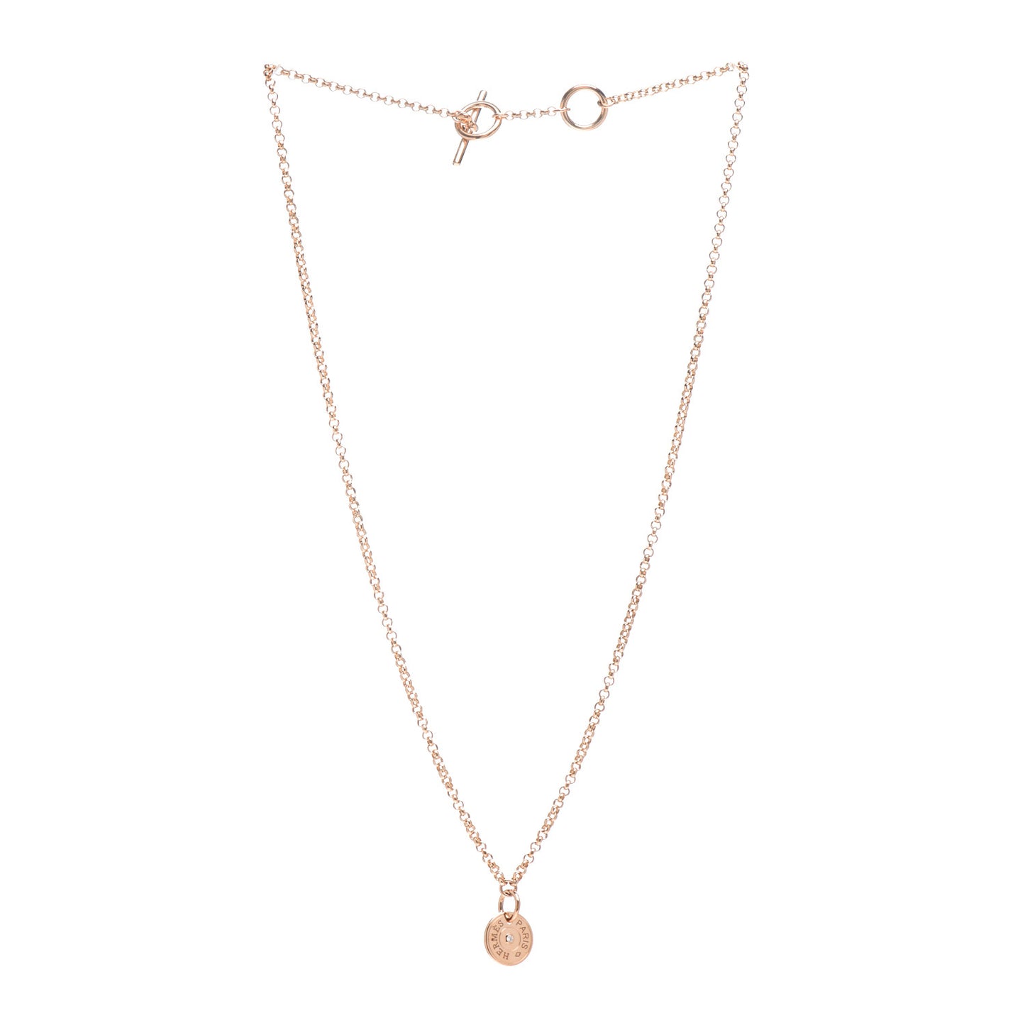 18K Rose Gold Diamond Gambade Clou de Selle Necklace