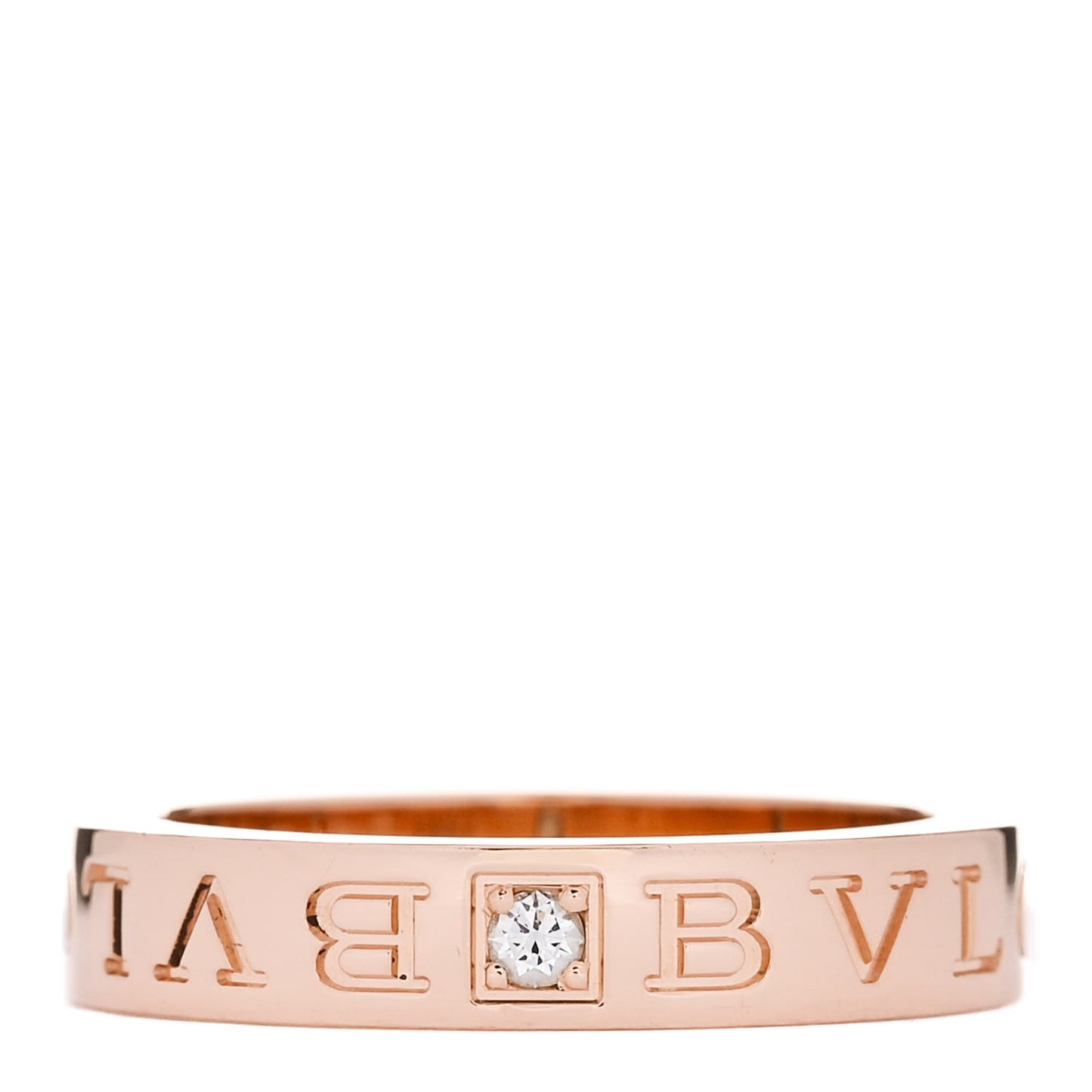 18K Rose Gold Diamond B.Zero1 Essential Band Ring 54 6.75