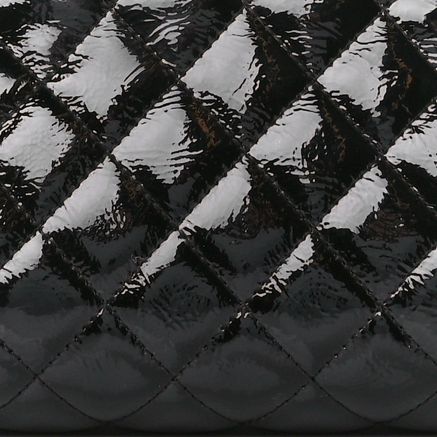 Chanel Distressed Patent Quilted Timeless Clutch Black 8 of 10