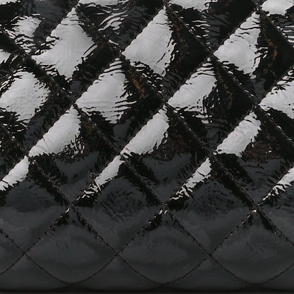 Chanel Distressed Patent Quilted Timeless Clutch Black 8 of 10