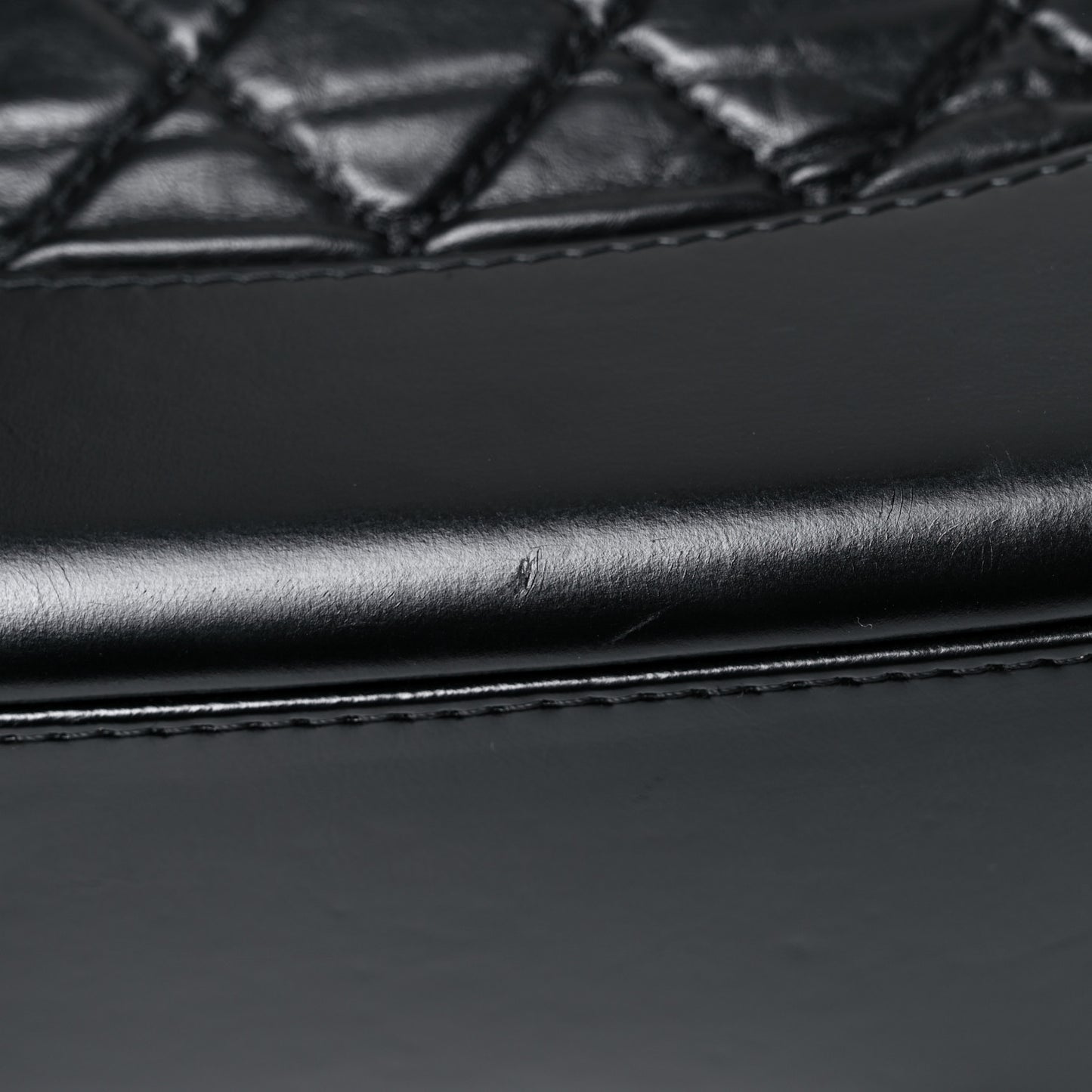 Aged Calfskin Quilted Gabrielle Backpack Black