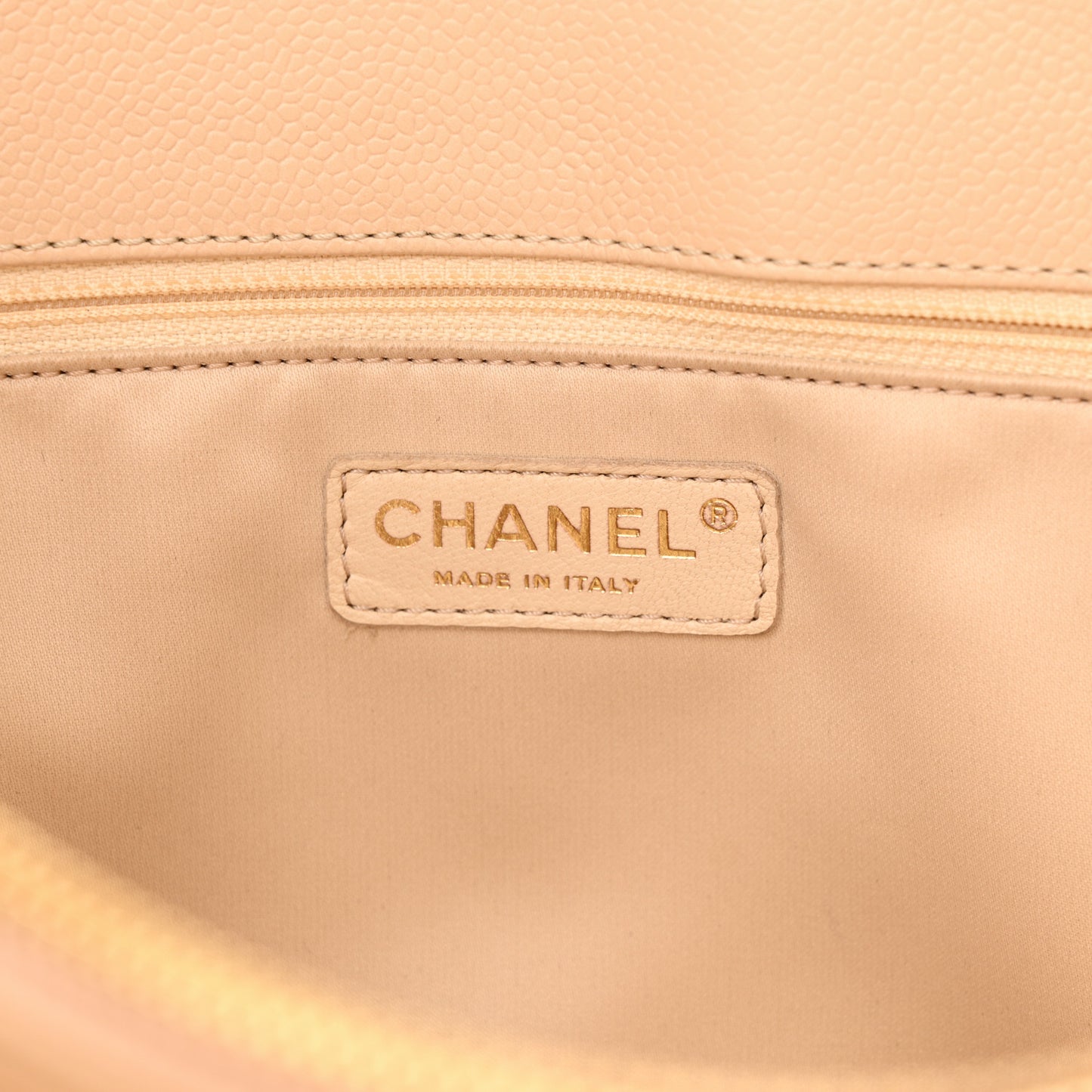 Caviar Quilted Grand Shopping Tote GST Beige