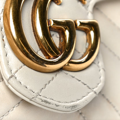 Gucci Calfskin Matelasse Super Mini GG Marmont Shoulder Bag White 11 of 15