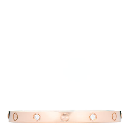 Cartier 18K Pink Gold 4 Diamond LOVE Bracelet 17 1 of 4