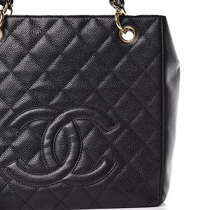 Chanel Caviar Quilted Petit Shopping Tote PST Black 13 of 20