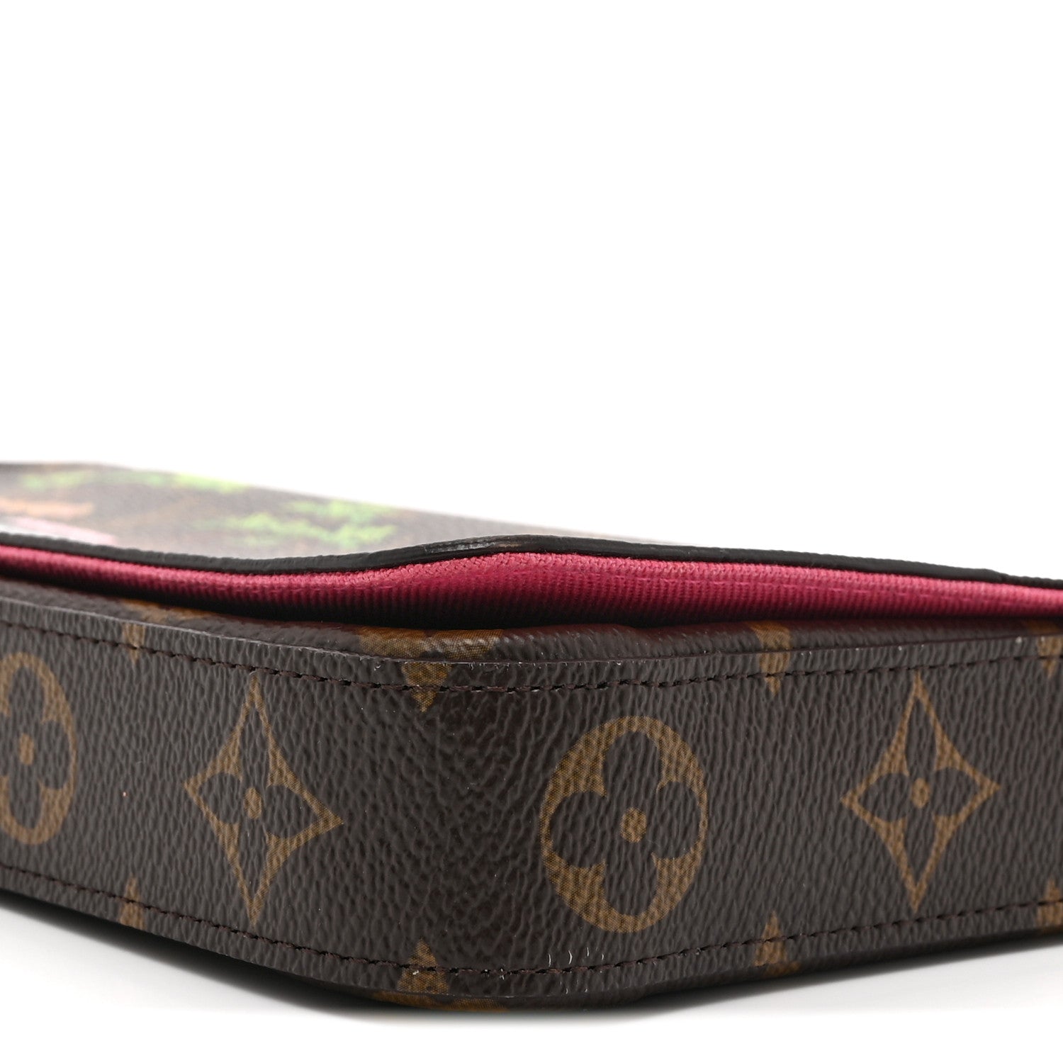 Louis Vuitton Monogram 2021 Christmas Animation Hollywood Pochette Felicie Chain Wallet Fuchsia 10 of 10