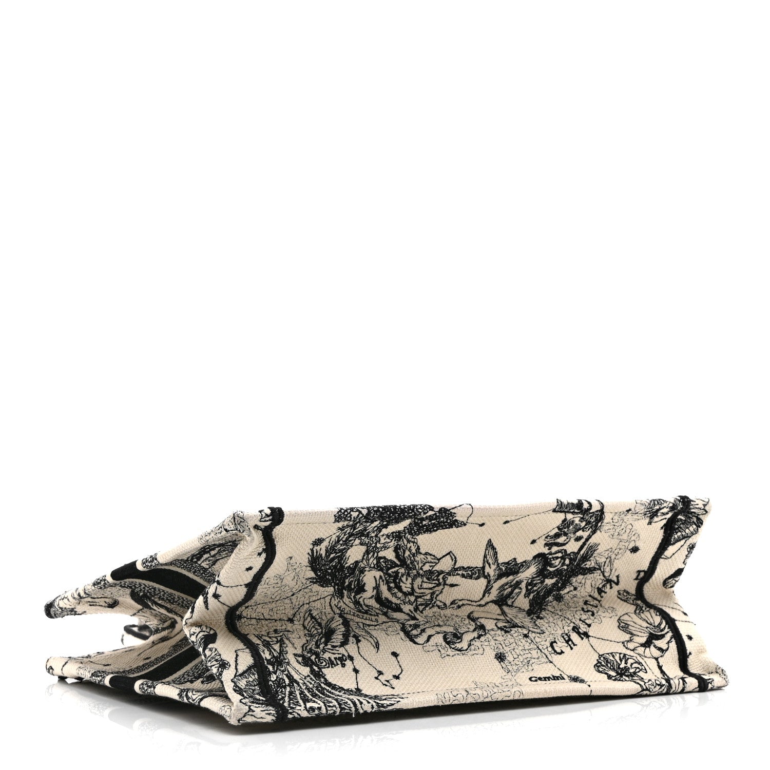 Christian Dior Canvas Zodiac Toile De Jouy Embroidered Medium Book Tote Latte 4 of 10
