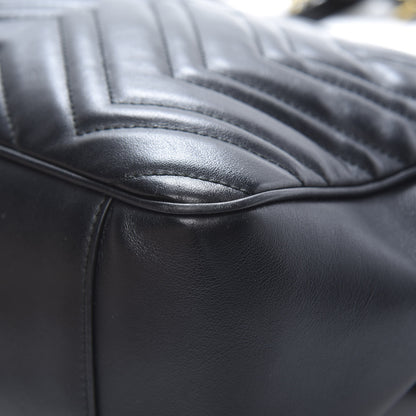 Gucci Calfskin Matelasse Large GG Marmont Shoulder Bag Black 11 of 21