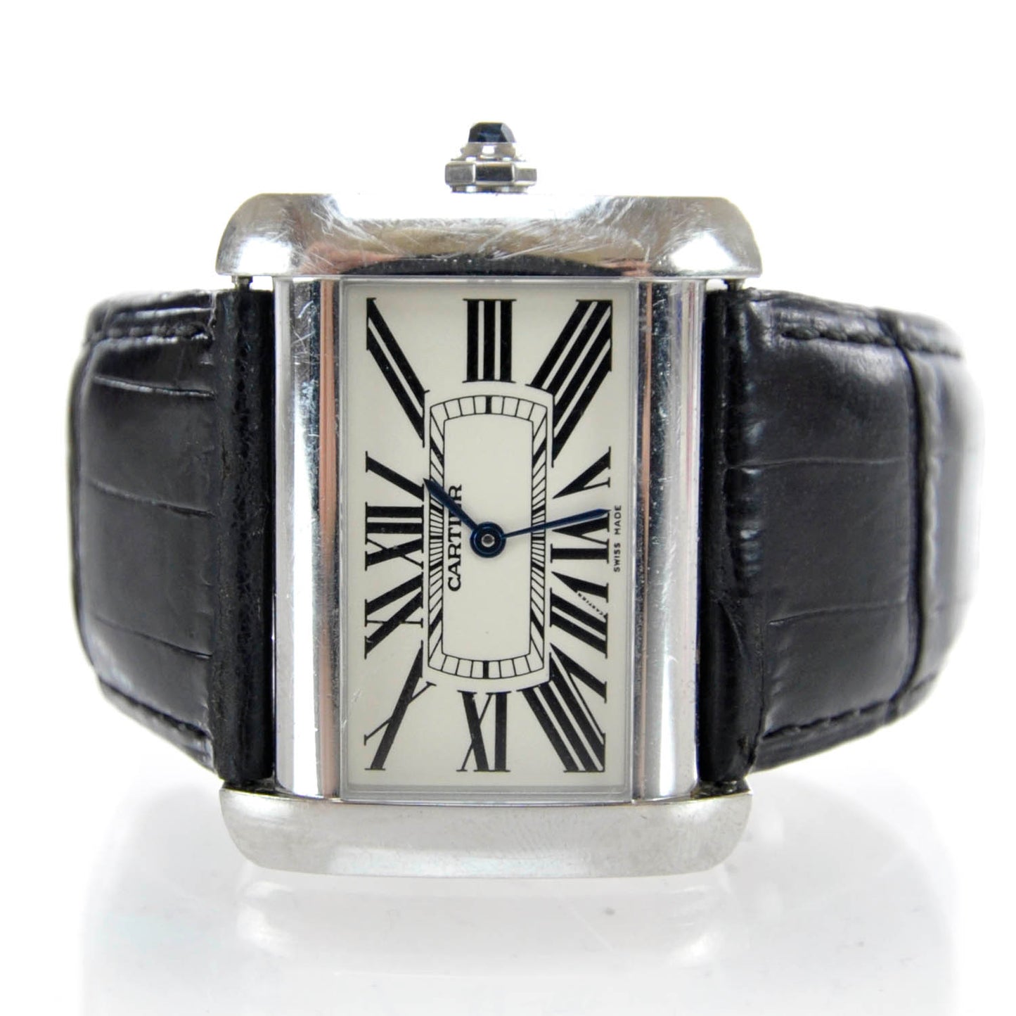 Stainless Steel Alligator 38mm Tank Divan Automatic Watch