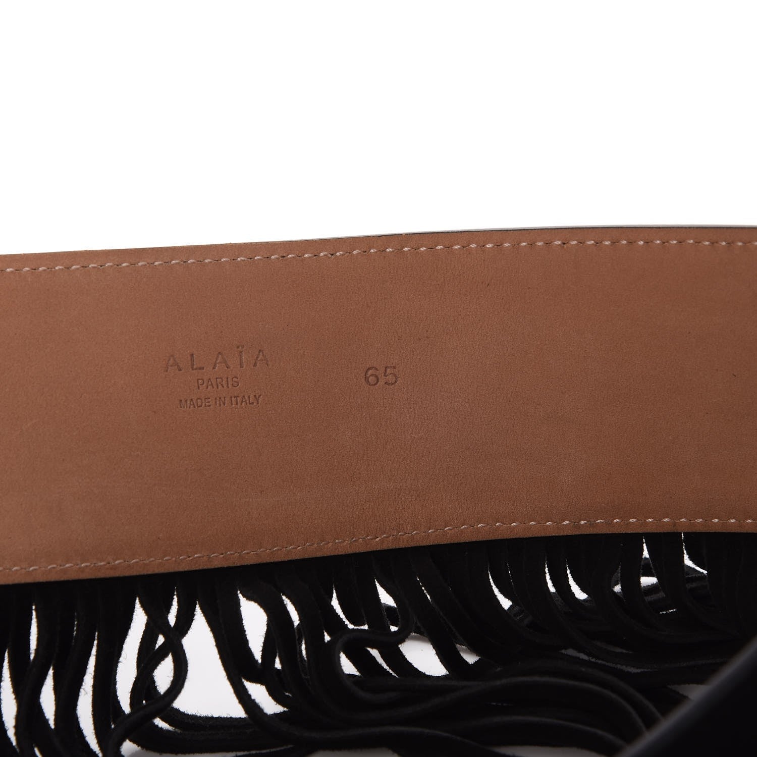 Alaia Suede Fringe Skirt Belt 65 Black 5 of 11