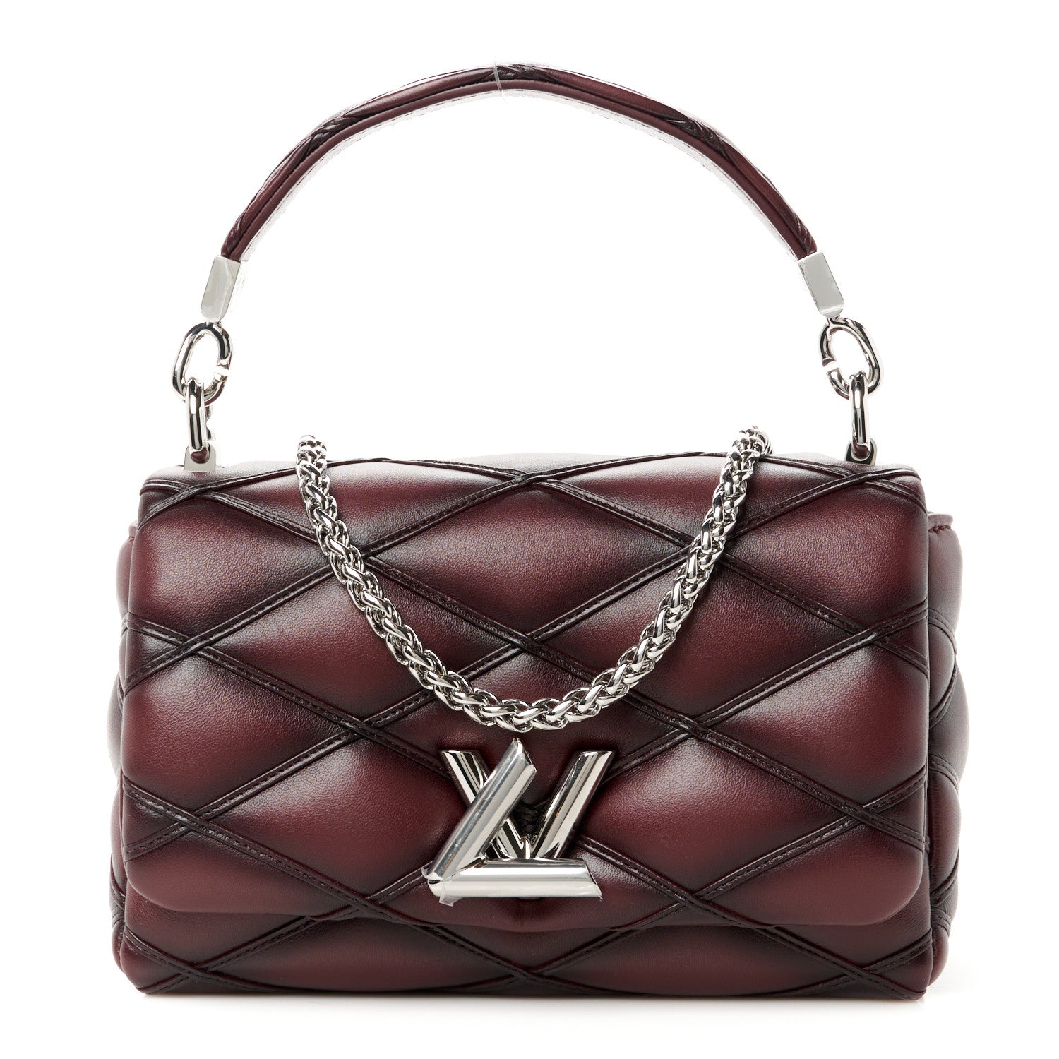 Louis Vuitton Lambskin Malletage GO-14 PM NM Bordeaux 1 of 12