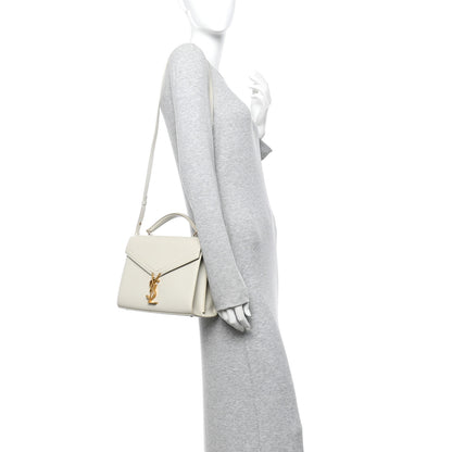 Saint Laurent Grain de Poudre Medium Classic Monogram Cassandra Top Handle Crema Soft Rouge Legion 2 of 9