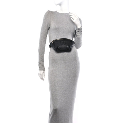 Gucci Piuma Calfskin Jumbo GG Embossed Small Belt Bag Black 2 of 11