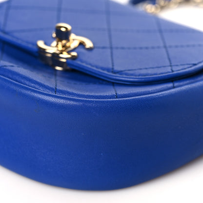 Chanel Goatskin Stitched Casual Trip Messenger Flap Royal Blue 9 of 9