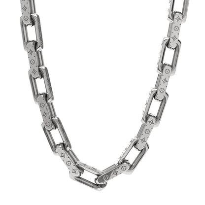 Louis Vuitton Monogram Chain Necklace Silver 1 of 5