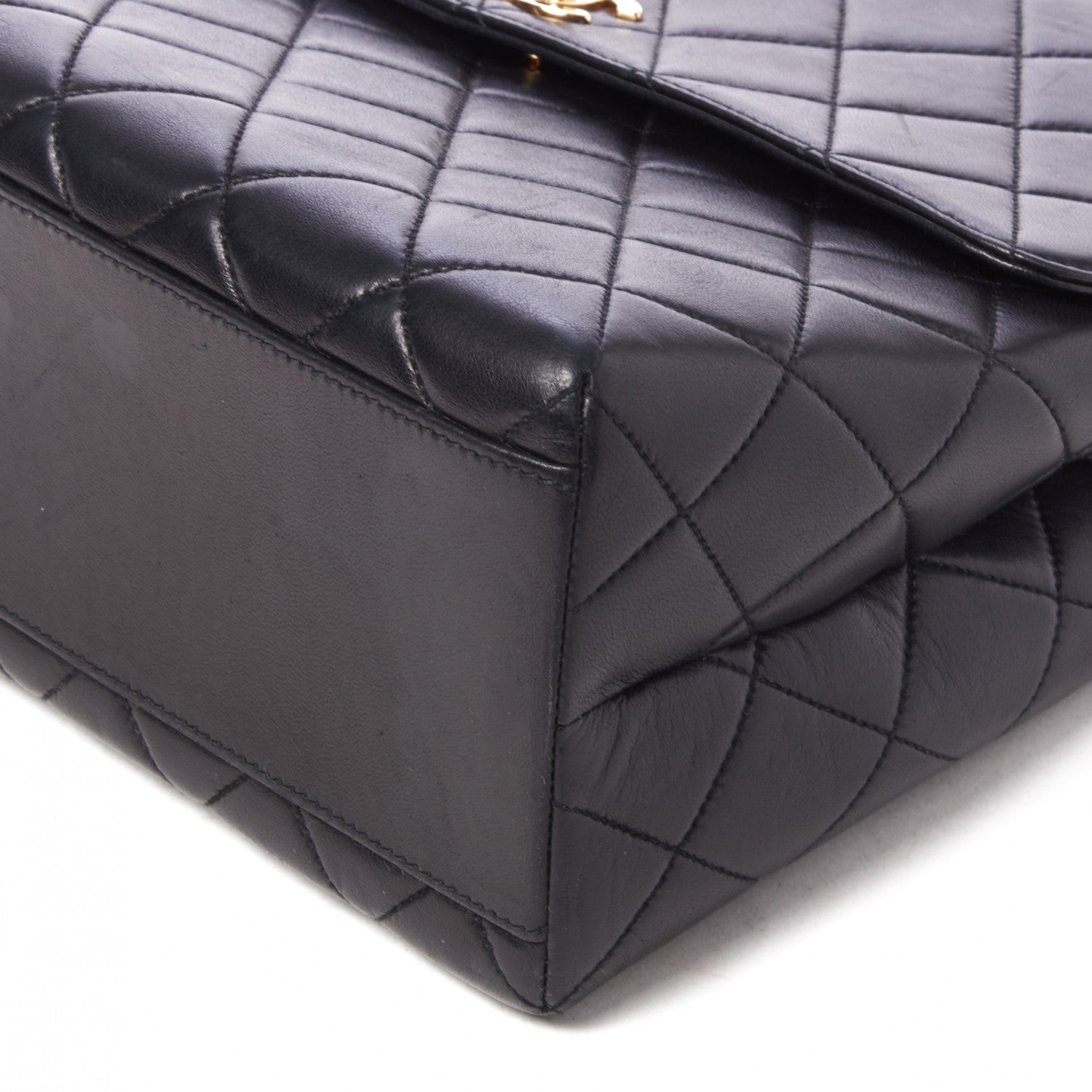 Chanel Lambskin Quilted Jumbo Kelly Flap Bag Black 4 of 9