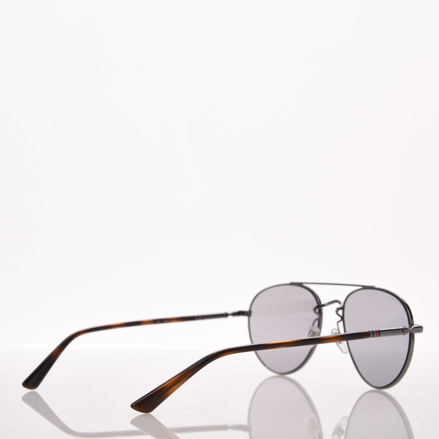 Gucci Acetate Aviator Sunglasses GG0388S Silver Tortoise 4 of 8