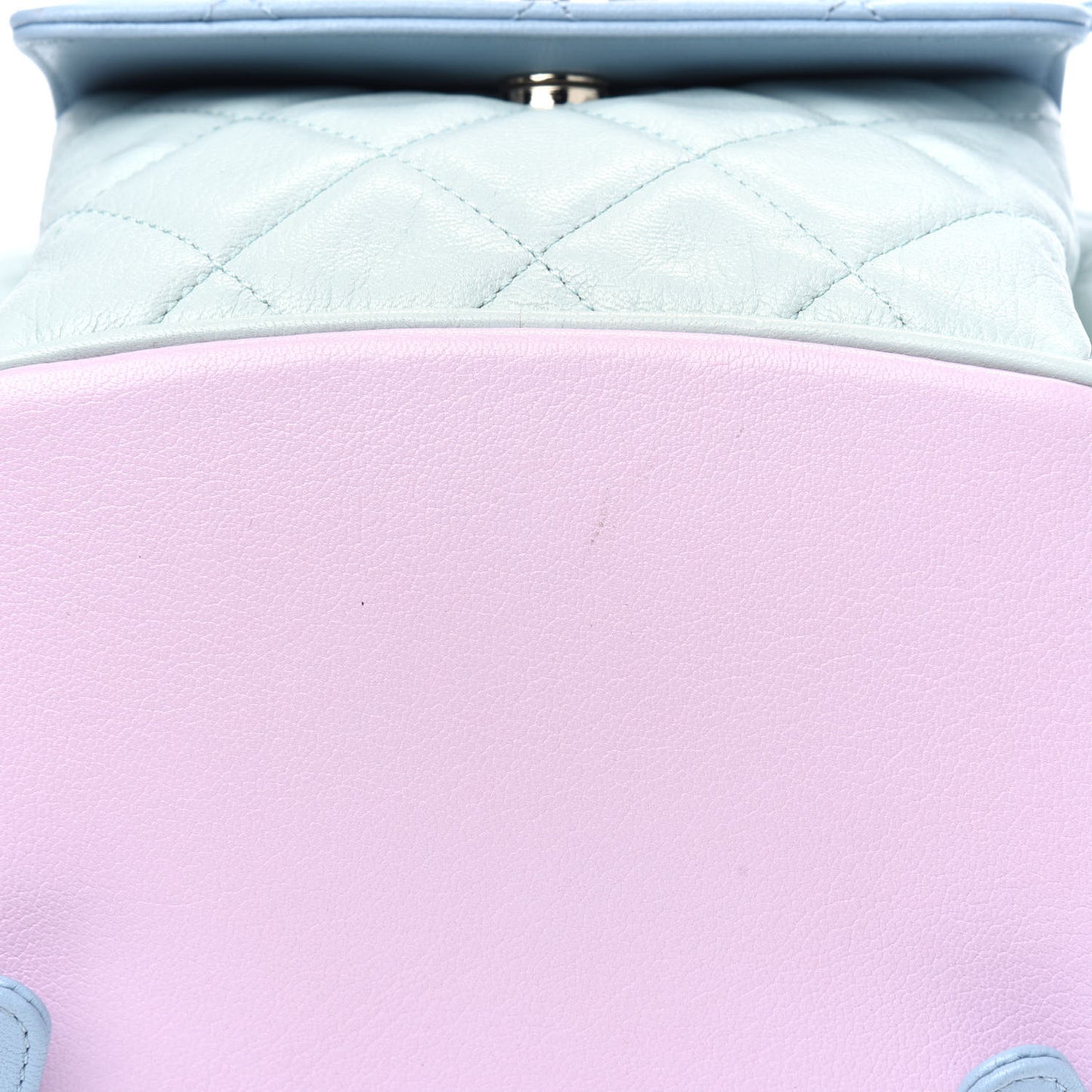 Goatskin Quilted Duma Drawstring Backpack Green Blue Pink